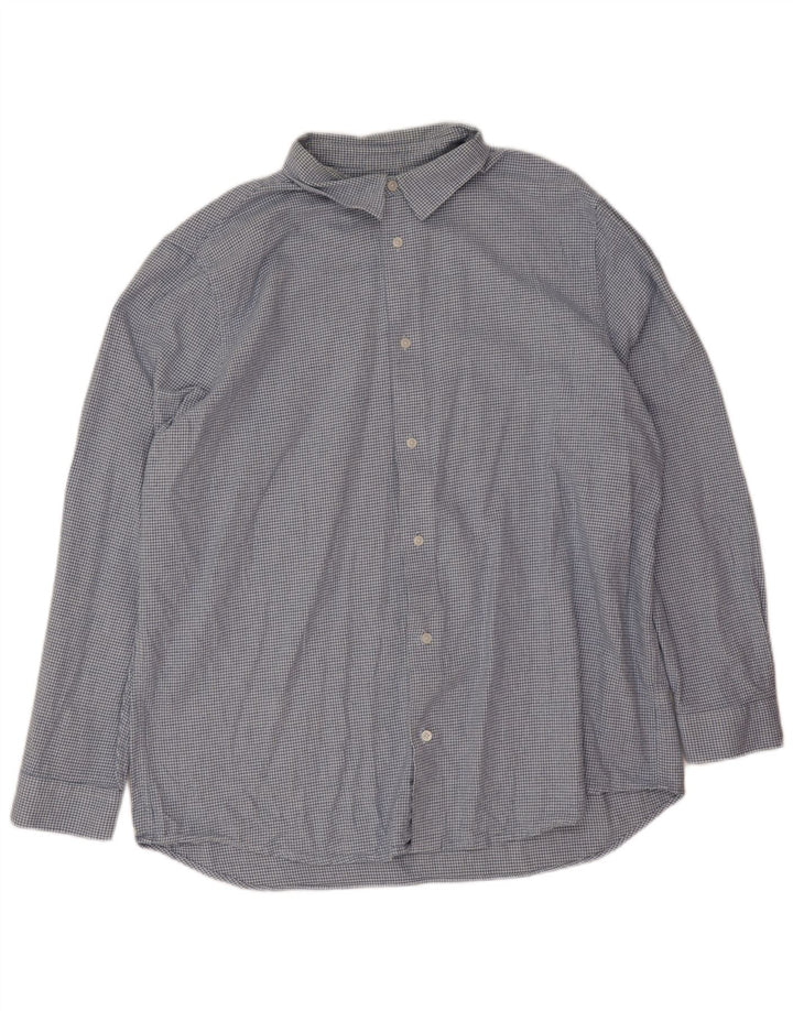 Camicia in flanella da uomo Marks & Spencer 2XL cotone pied de poule blu