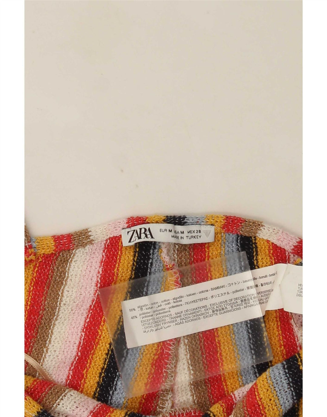 Tuta senza maniche ritagliata da donna Zara UK 12 media a righe multicolore