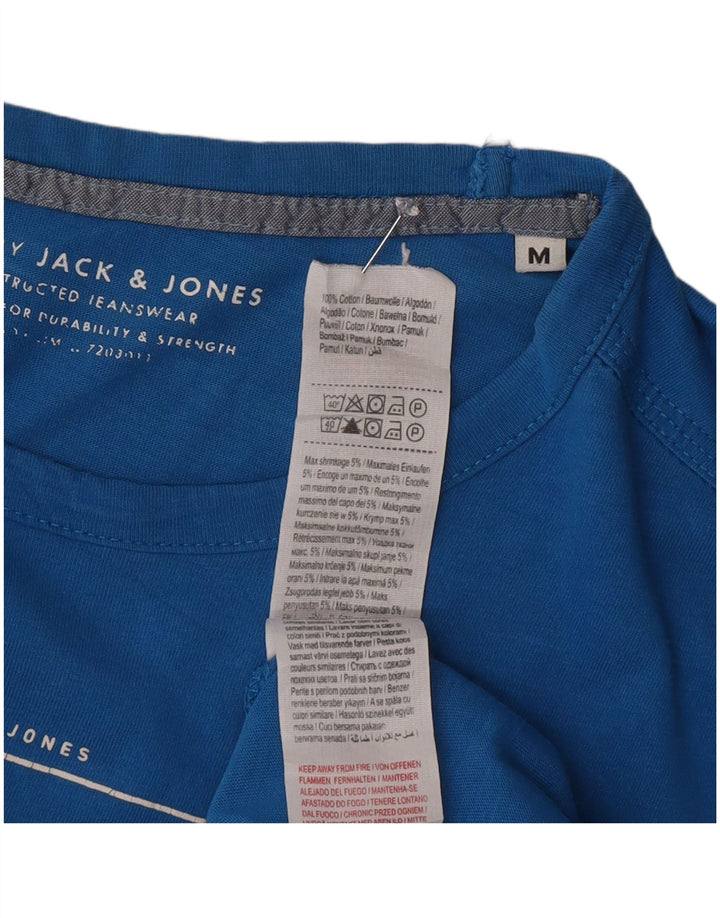 T-shirt grafica da uomo Jack & Jones Top in cotone blu medio