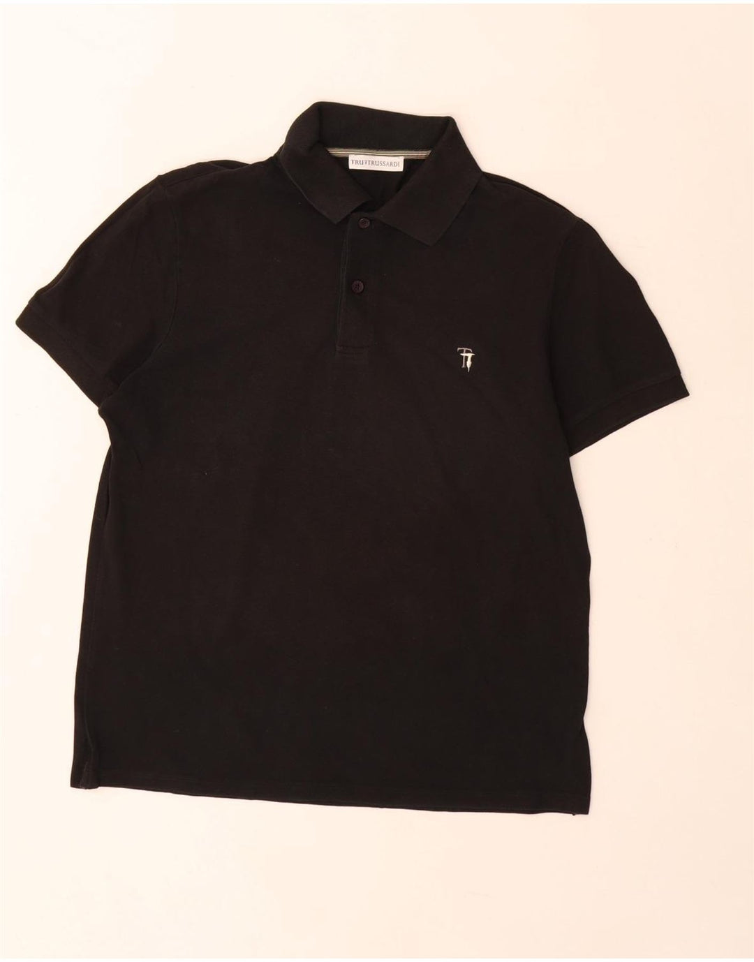 Polo Uomo Trussardi Media Nera In Cotone