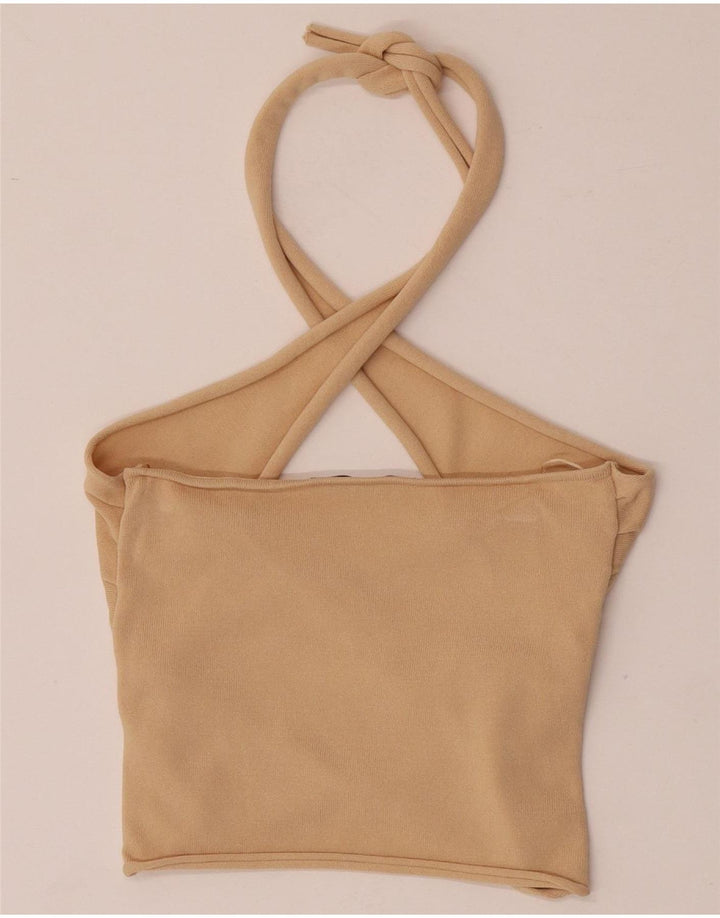 Top corto alla caviglia da donna Zara UK 8 piccolo in viscosa beige