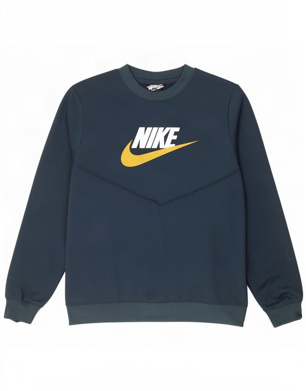 Felpa grafica Nike da bambino, 13-14 anni, XL, blu navy, in poliestere