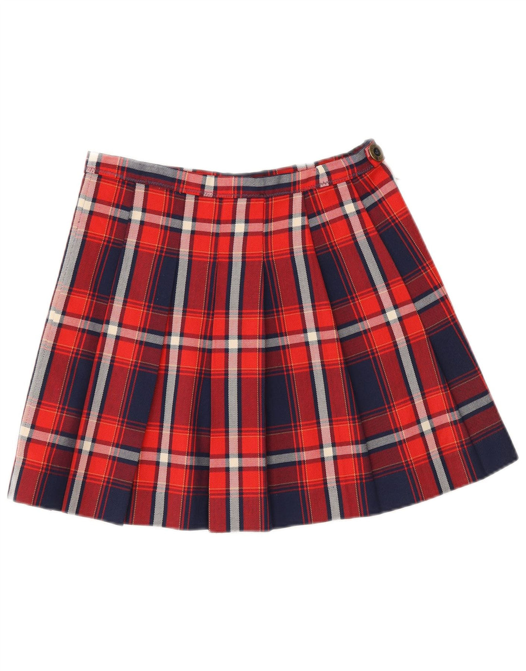 Mini gonna a pieghe vintage da donna W26 piccolo scozzese multicolore