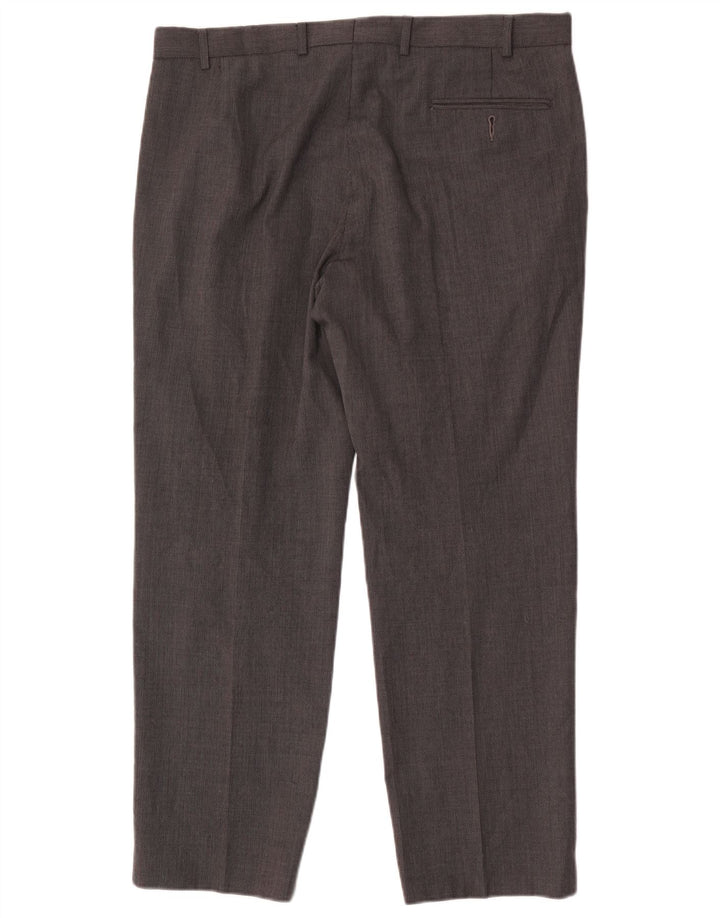 Pantaloni da abito dritti da uomo Marks & Spencer vestibilità regolare W36 L29 lana grigia