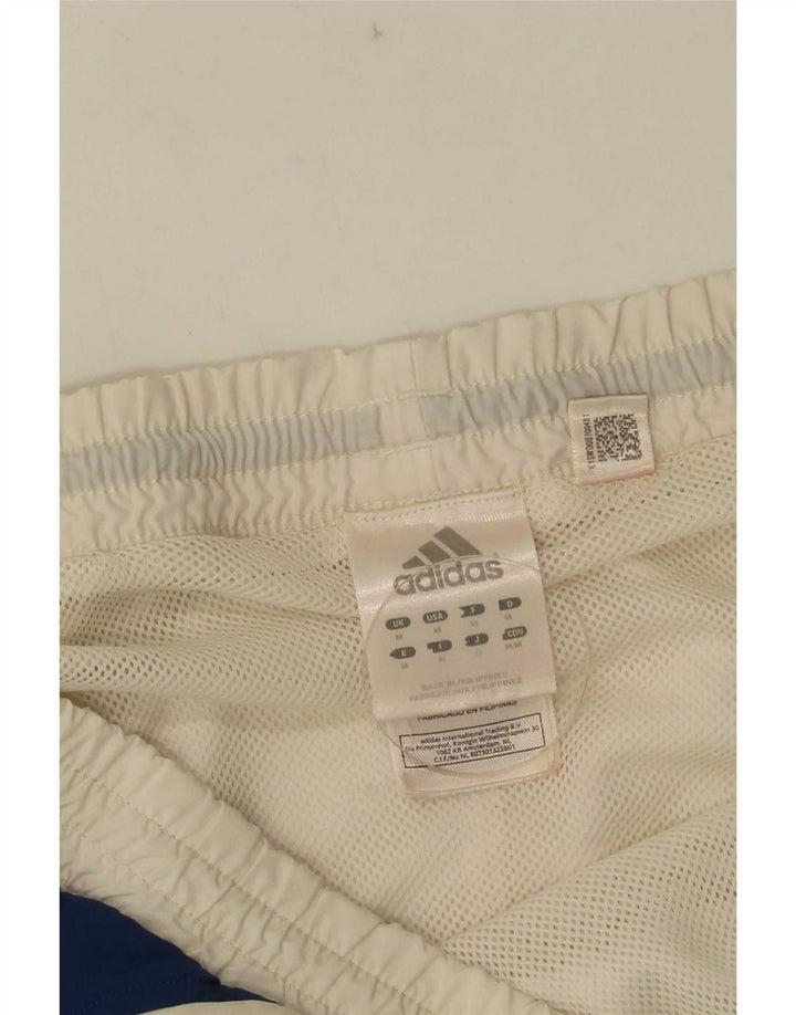 Pantaloncini sportivi Adidas da uomo in poliestere color block bianco medio