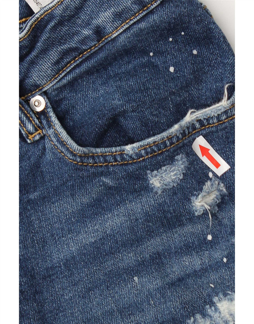 Jeans slim invecchiati da uomo Zara EU 42 Large W32 L32 cotone blu