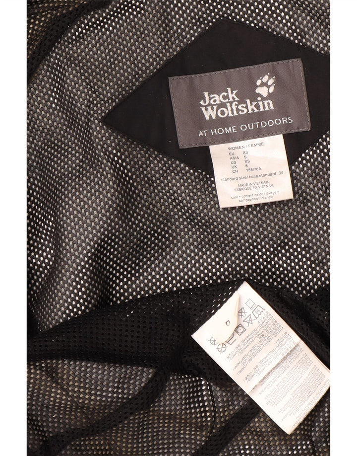 Giacca antipioggia con cappuccio da donna Jack Wolfskin UK 8 Small Nero Poliammide