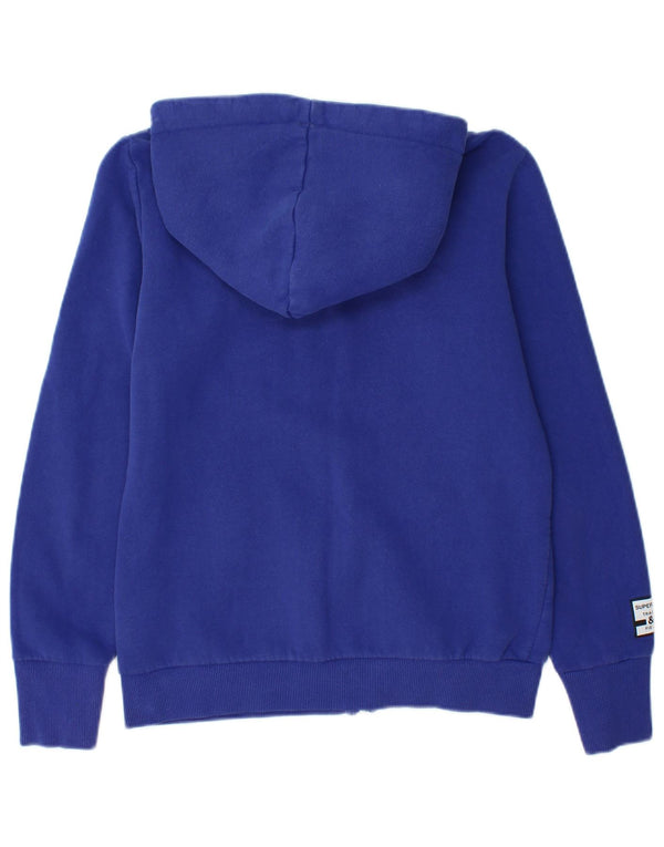 Felpa con cappuccio e zip grafica da donna Superdry UK 12 Cotone blu medio