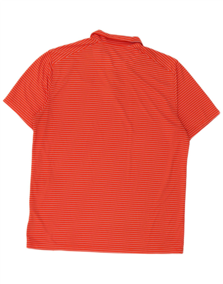 Polo Nike da uomo Dri Fit grande arancione gessato in poliestere