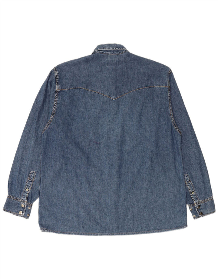 Camicia di jeans da uomo LEE grande in cotone blu