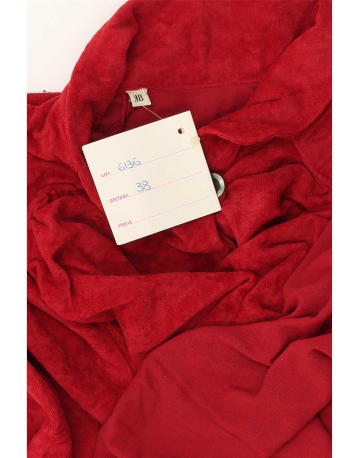 Polo vintage da donna a maniche lunghe EU 38 rossa media