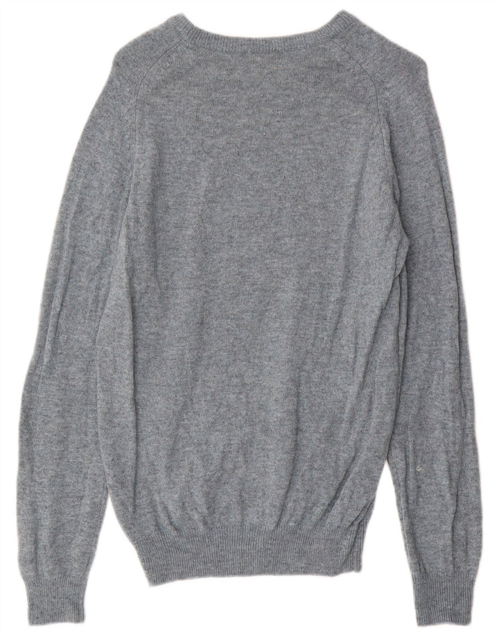 Maglione da uomo Marks & Spencer con scollo a barca, piccolo lana d'agnello screziata blu
