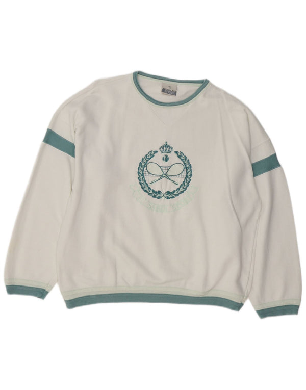 Felpa Grafica Donna TRUSSARDI IT 46 Large Cotone Bianco