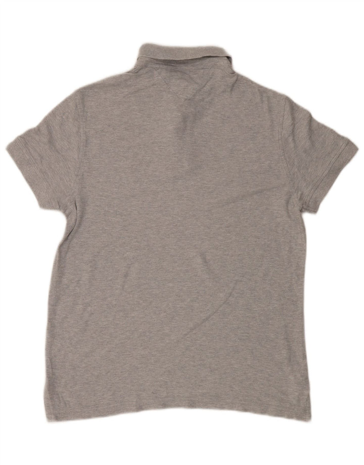 Polo slim fit da uomo Tommy Hilfiger grande grigia chiazzata