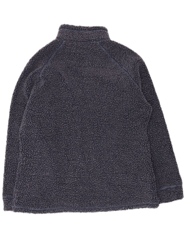 Maglione in pile da donna con collo con zip Weird Fish UK 16 grande poliestere blu navy