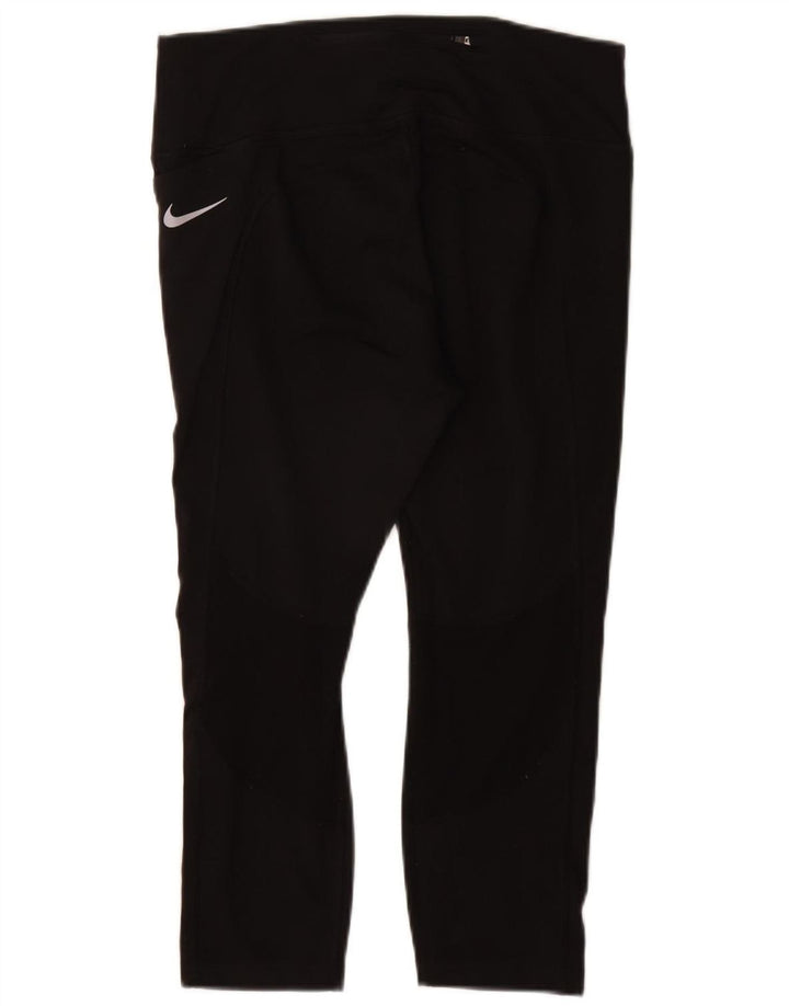 Leggings Capri Dri Fit da donna NIKE UK 14 Large Nero Poliestere