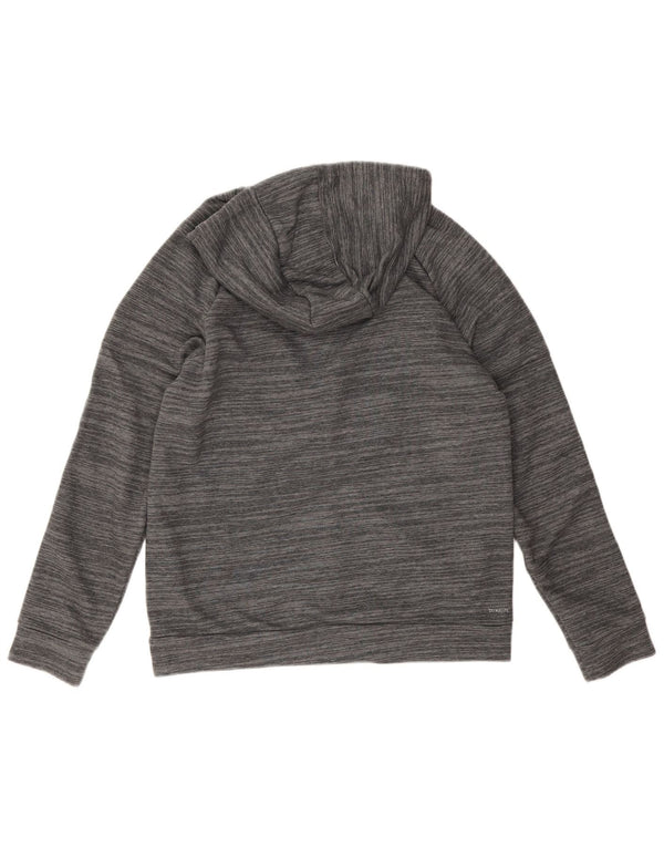 Maglione con cappuccio e zip Adidas Climalite da donna UK 12/14 Grigio medio chiazzato