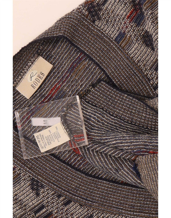 Maglione cardigan da uomo Rodes in cotone geometrico grigio medio