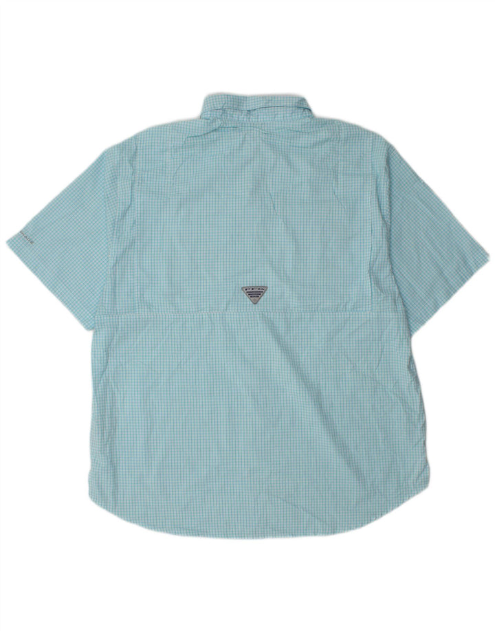 Camicia a maniche corte da uomo Columbia XL poliestere a quadri blu