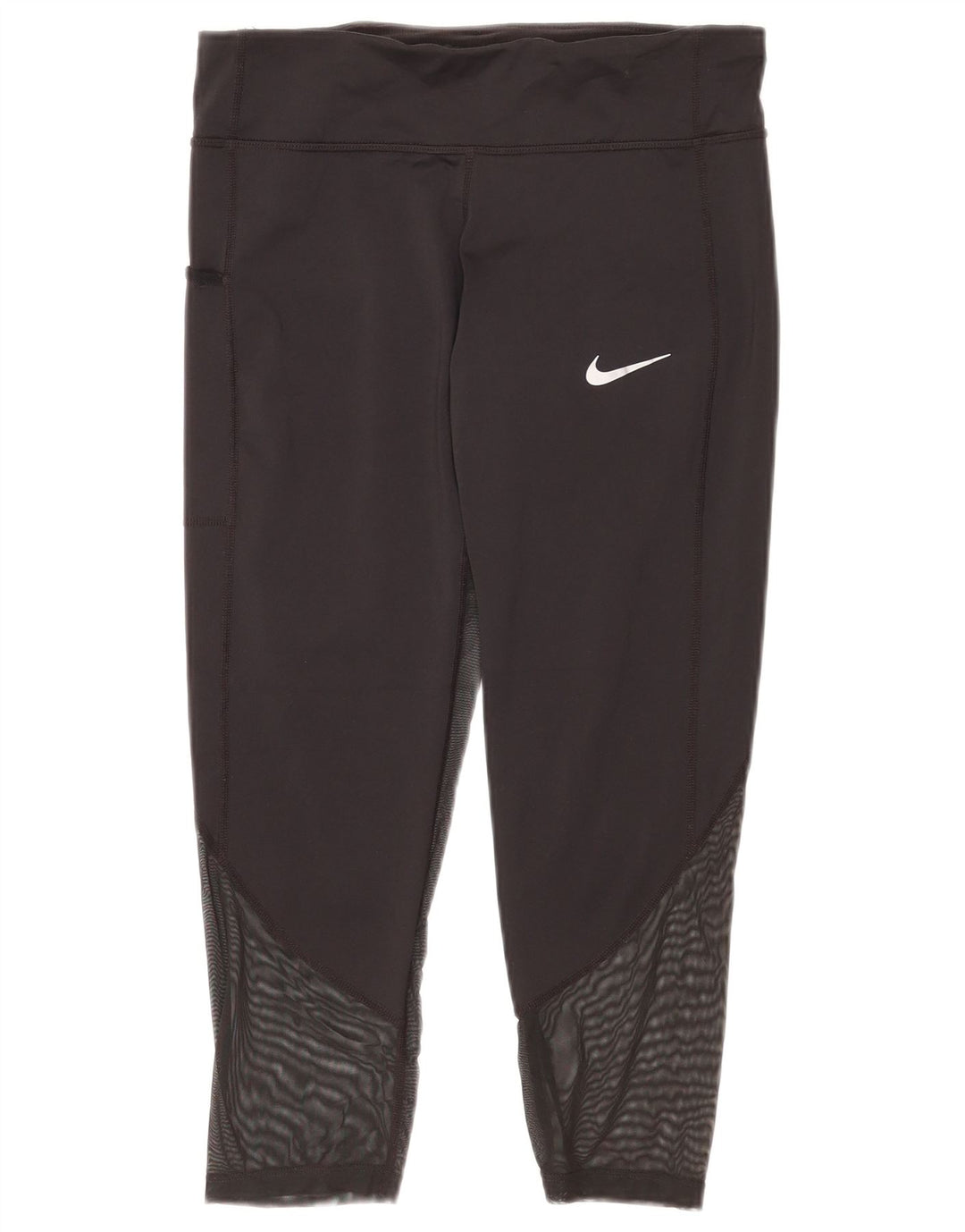 NIKE Womens Dri Fit Capri Leggings UK 12 Medium Black