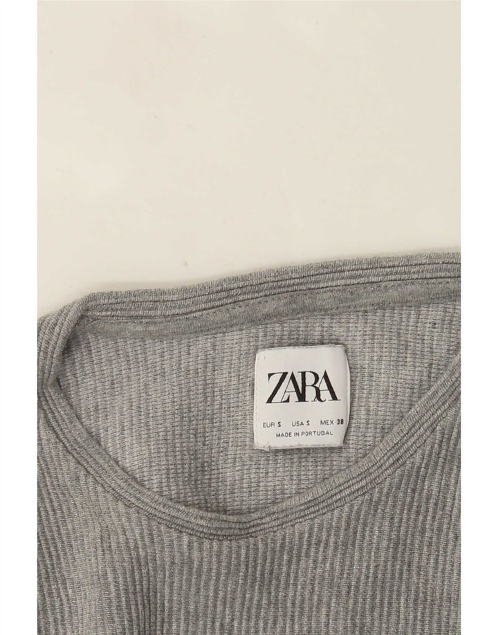 Top Zara da uomo a maniche lunghe piccolo grigio