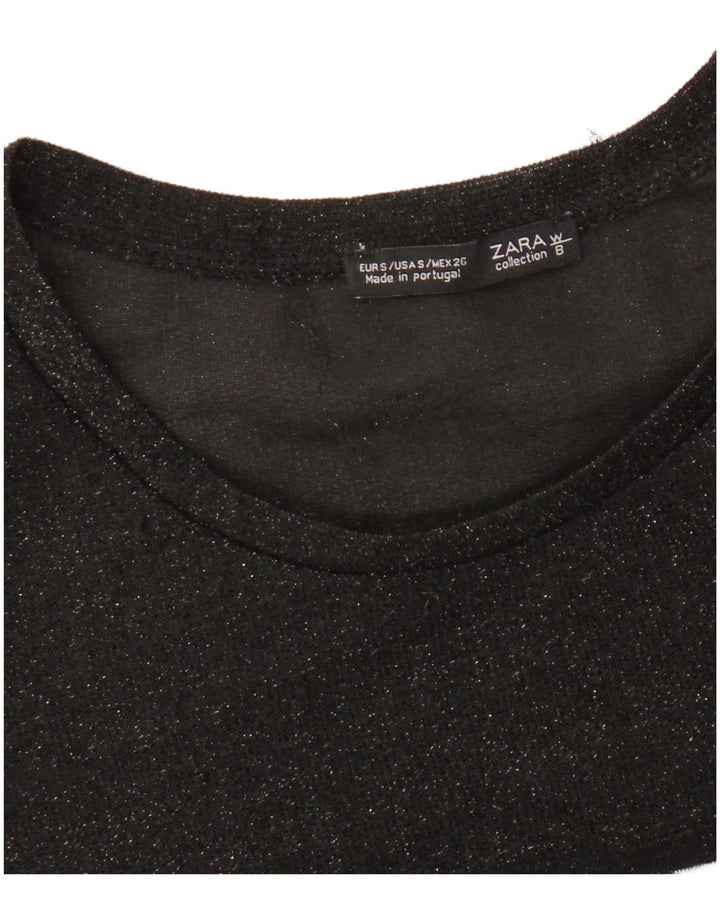 T-shirt grafica da donna Zara Top UK 10 piccola nera