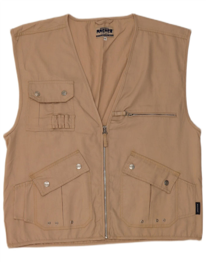 Gilet da uomo Master UK 42 XL in cotone beige