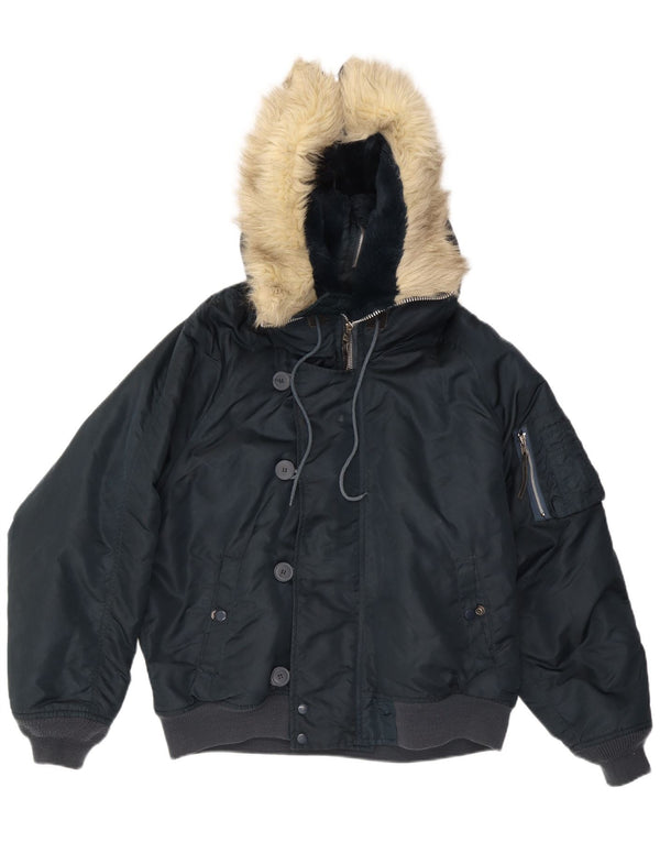 Giubbotto bomber con cappuccio Rifle da uomo tipo G-1 UK 40 grande blu navy