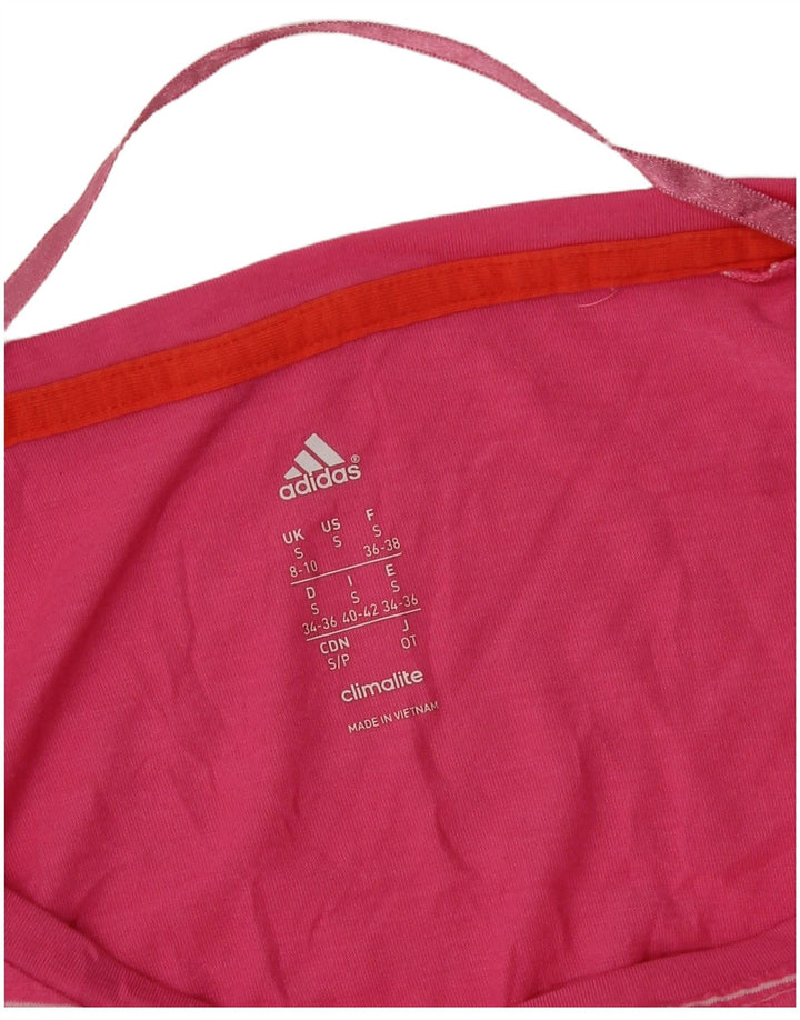 T-shirt grafica oversize da donna Adidas UK 8/10 piccola a righe rosa