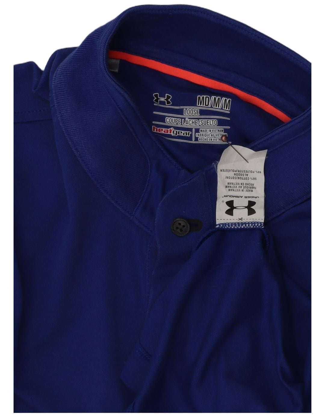 Polo da uomo UNDER ARMOUR Heat Gear in cotone blu medio