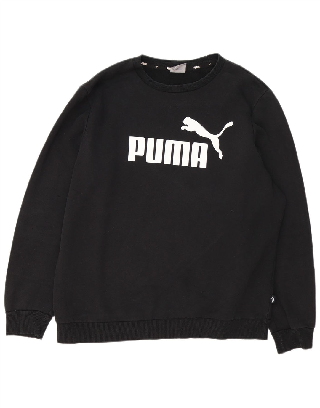 Felpa grafica da uomo Puma Maglione grande in cotone nero