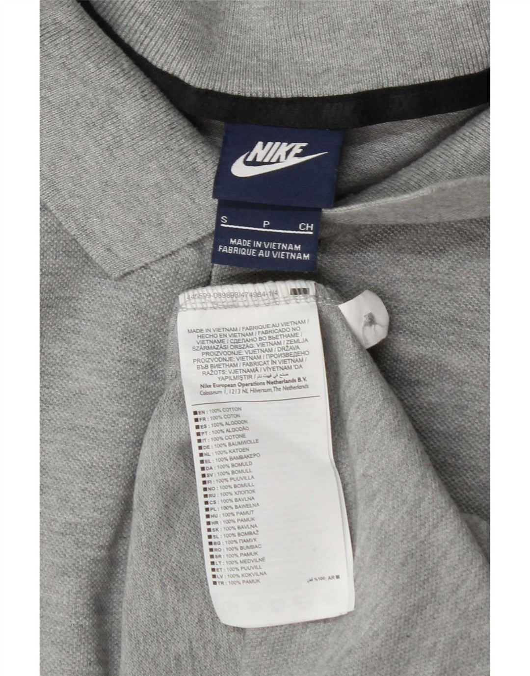 Polo Nike da uomo piccola in cotone grigio