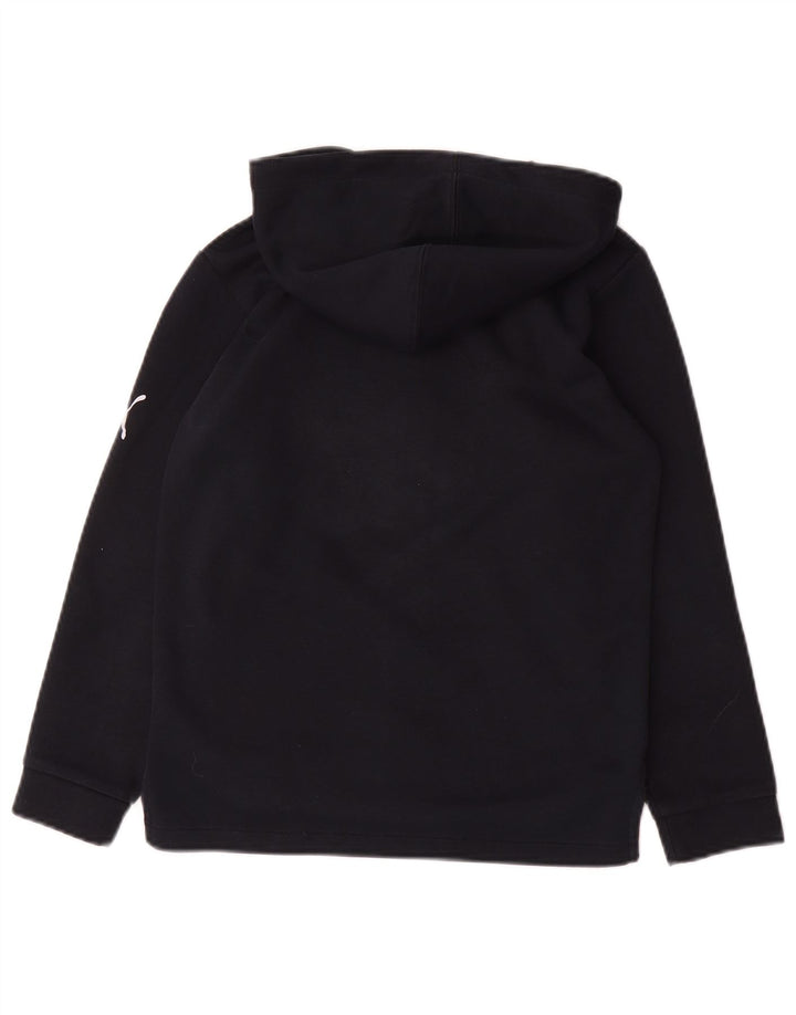 Felpa con cappuccio e zip grafica Puma da bambino 9-10 anni in poliestere blu navy