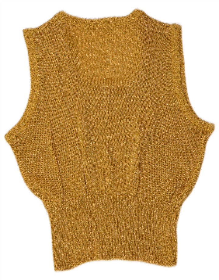 Canotta corta da donna vintage IT 42 oro medio
