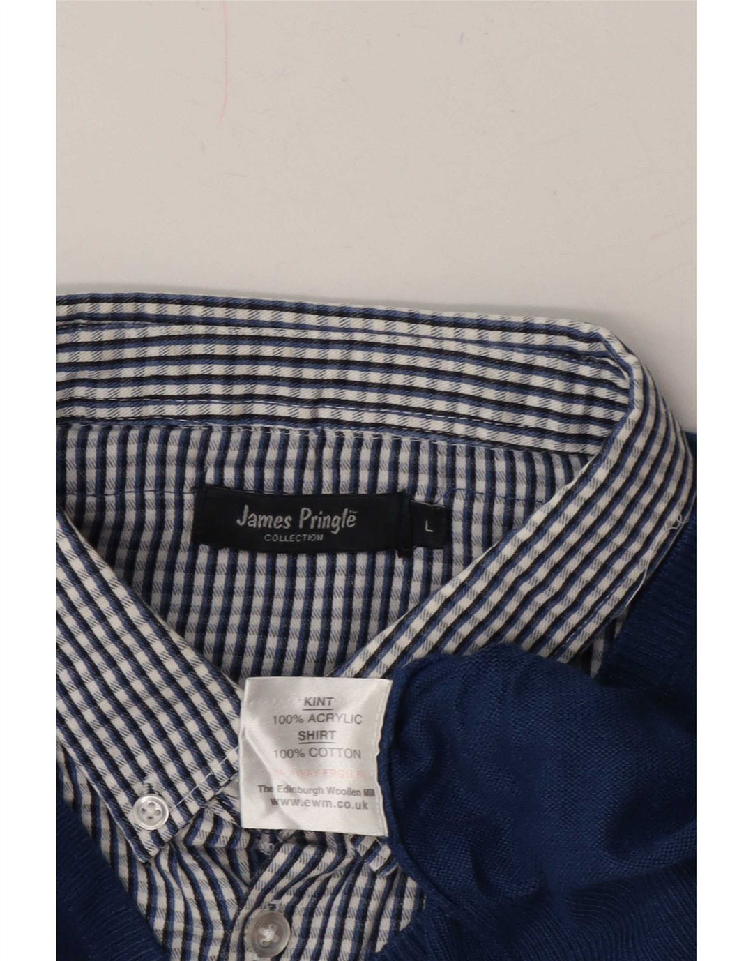 Maglione da uomo con collo alto James Pringle, grande acrilico blu