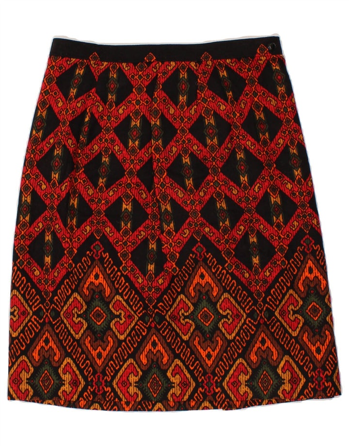 VINTAGE Womens Abstract Pattern Straight Skirt  W30 Medium  Red Vintage Vintage and Second-Hand Vintage from Messina Hembry 