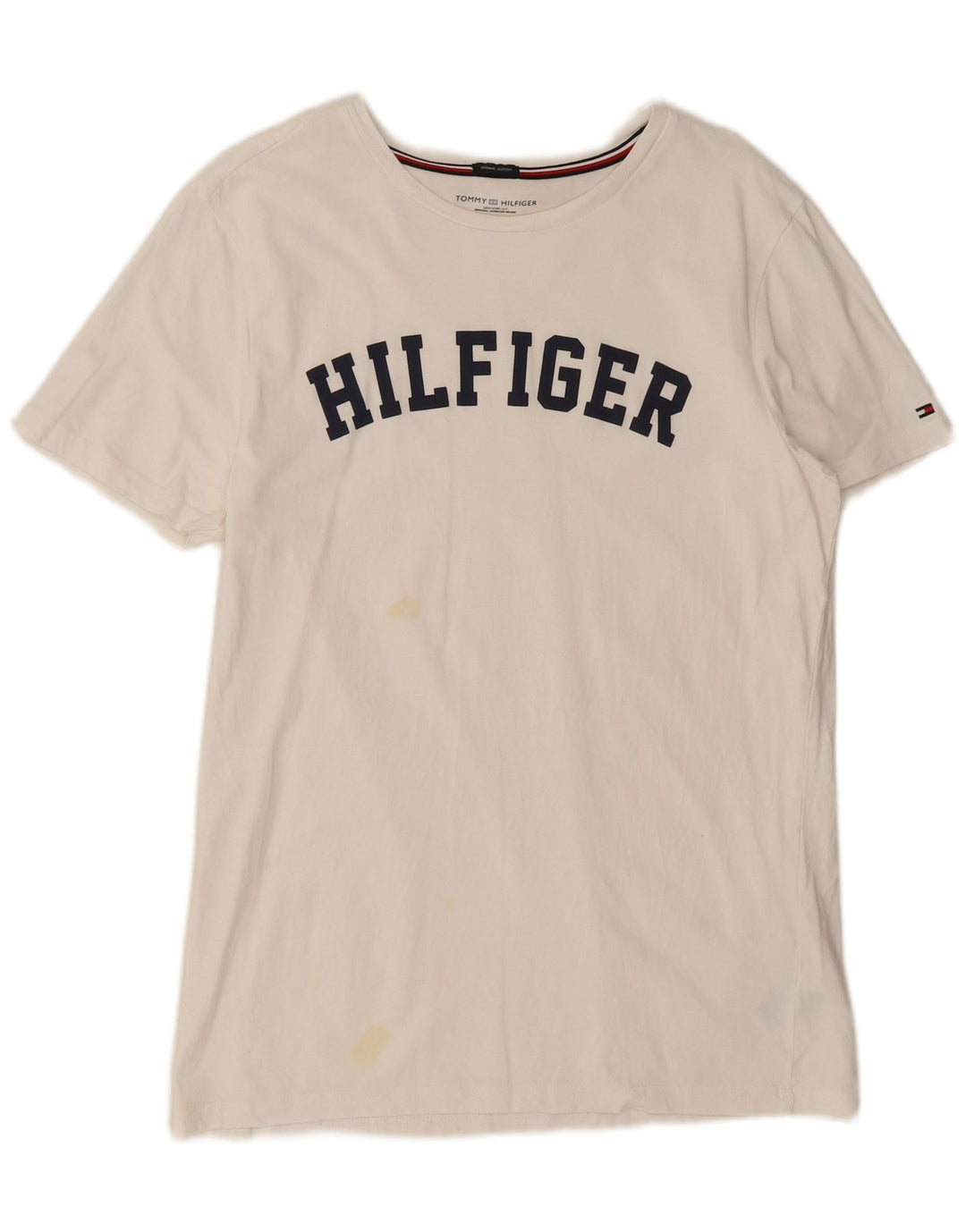 T-shirt grafica da uomo Tommy Hilfiger Top grande in cotone bianco