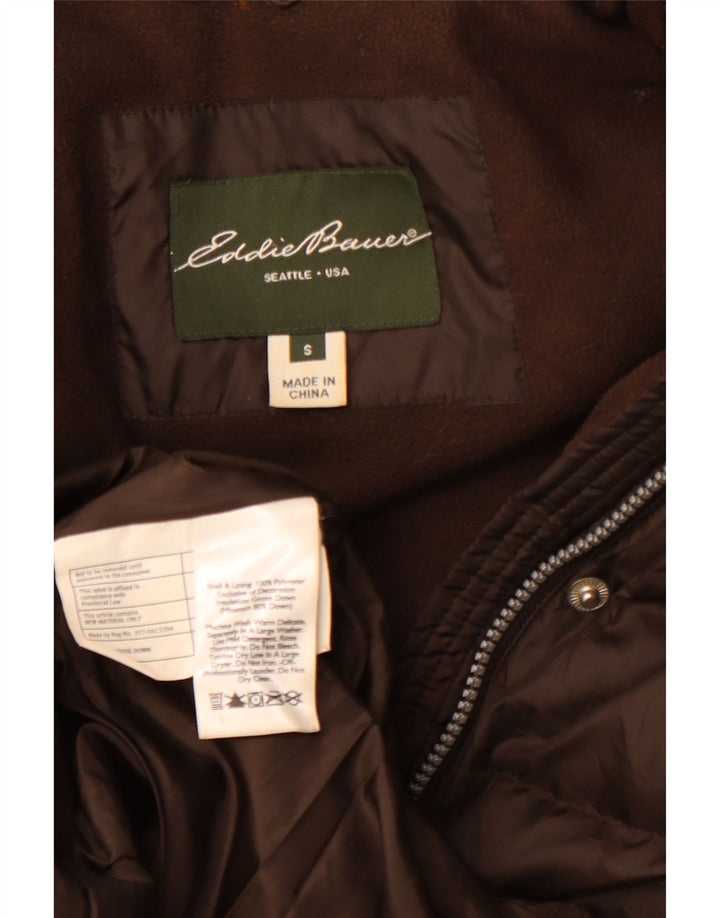 Cappotto imbottito oversize da donna Eddie Bauer UK 10 piccolo poliestere marrone