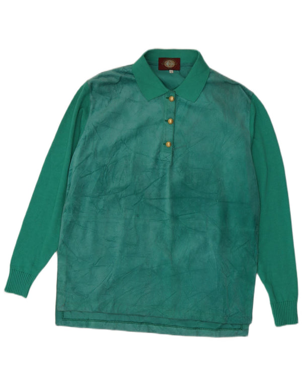 Polo a maniche lunghe da donna Nazareno Gabrielli UK 16 Large Verde