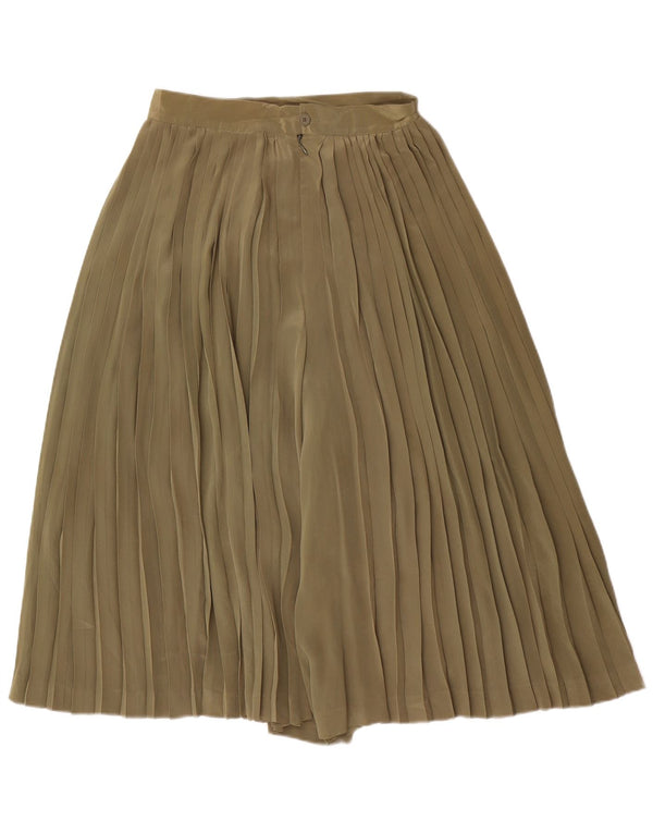 Pantaloni capri vintage da donna a vita alta UK 14 medi W26 L17 kaki