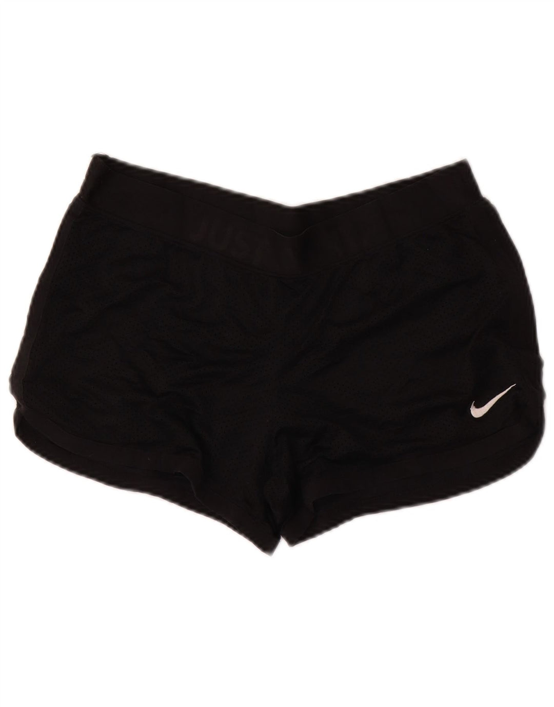 Pantaloncini sportivi grafici NIKE Dri Fit da donna UK 14 medio poliestere nero