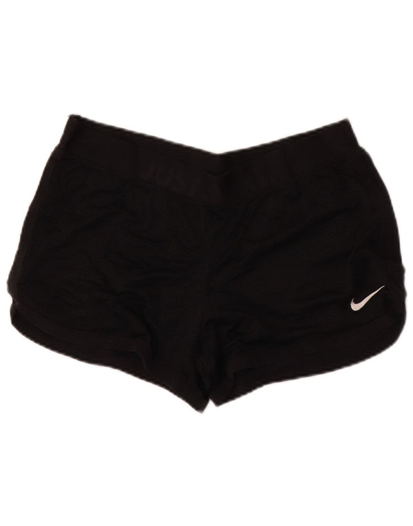 Pantaloncini sportivi grafici NIKE Dri Fit da donna UK 14 medio poliestere nero