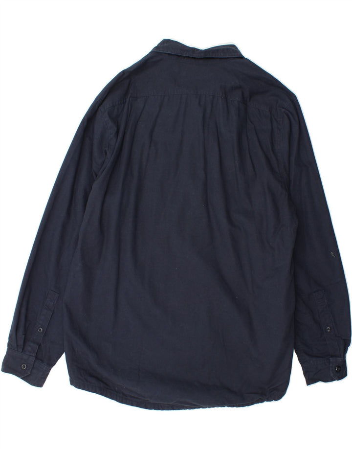 EDDIE BAUER Mens Lumberjack Shirt Large Navy Blue Cotton Vintage Eddie Bauer and Second-Hand Eddie Bauer from Messina Hembry 