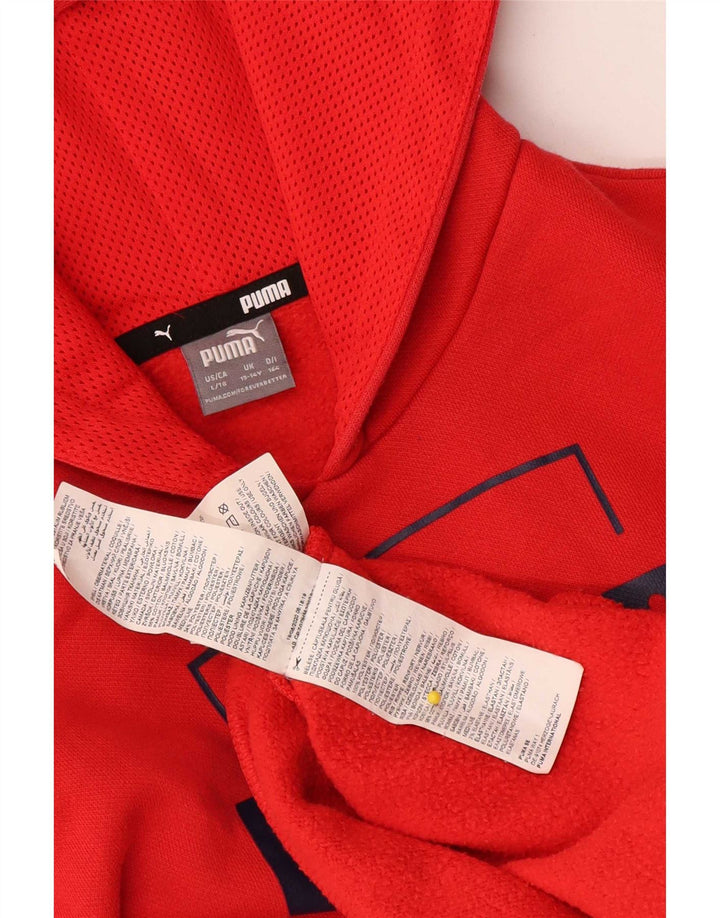 Felpa con cappuccio grafica da ragazzo Puma 13-14 anni in poliestere rosso