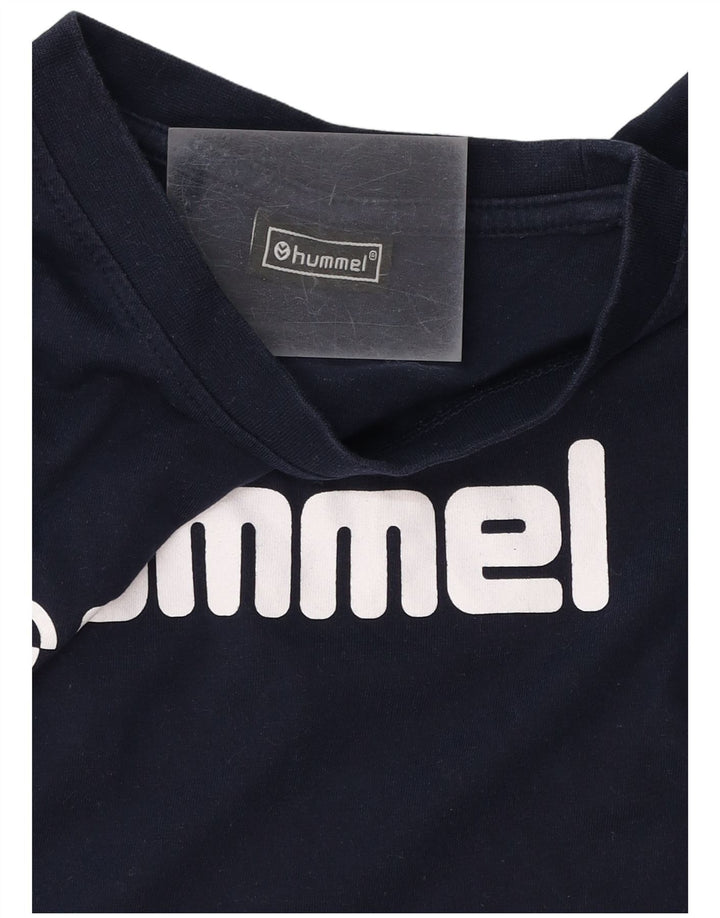 T-shirt grafica da uomo HUMMEL Top in cotone blu navy medio