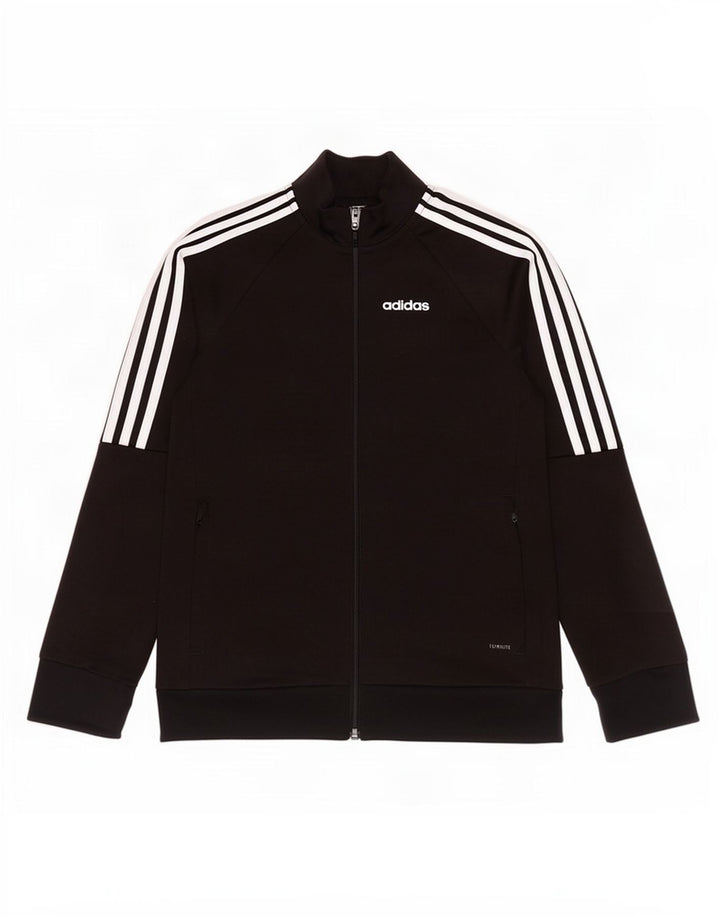 Giacca superiore della tuta Adidas Climalite da ragazzo 9-10 anni in poliestere nero