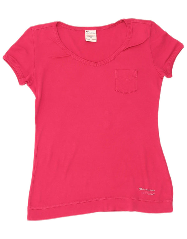 T-shirt Champion da donna Heritage Classics UK 14 Large in cotone rosa