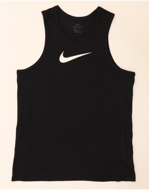 Canotta grafica Nike Dri Fit da uomo, poliestere medio nero