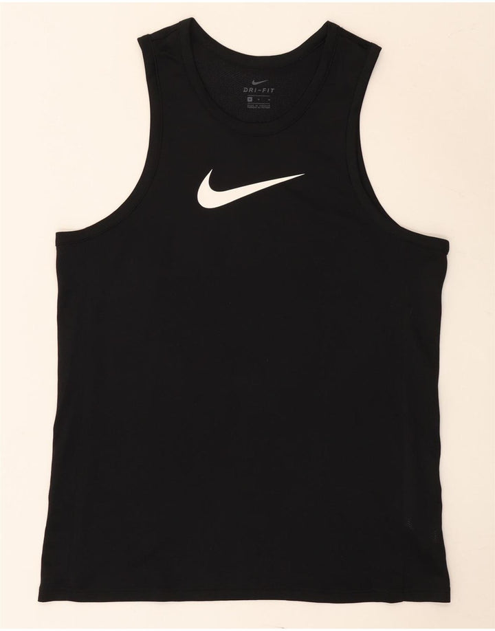 Canotta grafica Nike Dri Fit da uomo, poliestere medio nero