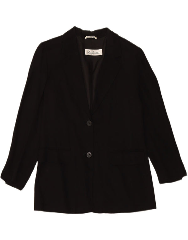 MAX MARA Womens 2 Button Blazer Jacket UK 8 Small Black Viscose